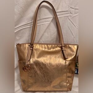 NWOT Michael Kors Shimmering Gold Tote